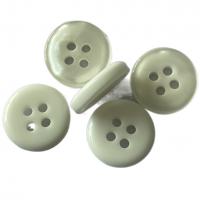 Quality 16L Plastic Shirt Buttons With Pearl Effect Chalk Back Off White Color 4 Hole for sale