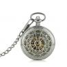 China Round Alloy Silver Pocket Watches Vintage Fashion Hollow Watches For Men factory
