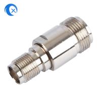 China Nickel plated CNC Mechanical Parts pure Brass N-type female to SMA female connector factory