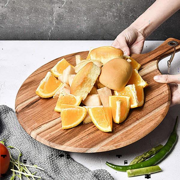 Quality 41*30*1.5cm Natural Wooden Round Acacia Cutting Board Chopping for sale