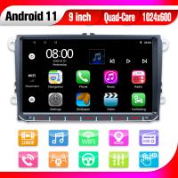 China Android 11 VW Android Car Stereo Car Radio Player GPS USB No DVD 2 Din 9 Inch IPS factory
