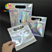 China Skincare Cosmetic Packaging Bag Hologram Foil Bath Salt Packing With Window / Hanger factory