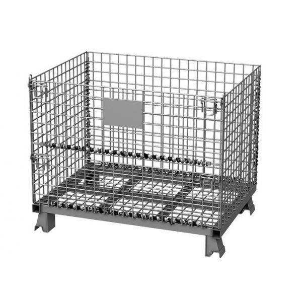Quality Folding Anti Curve Wire Mesh Pallet Cage Euro 800x600 500Kg for sale