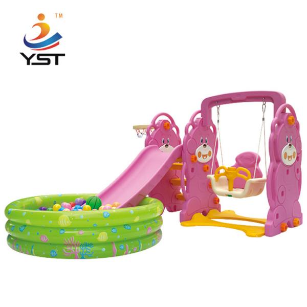 Quality Indoor Amusement Kids Swing Slide , Small Combine Slide Three In One Type for sale
