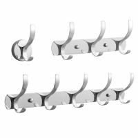 China Modern Stainless Steel Robe Hooks , 8 Hook Wall Mounted Coat Rack For Entryway factory