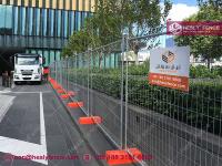China HESLY Temporary Fence System | Steel Brace | Orange Plastic Block | O.D 32mm frame - HeslyFence,CHINA factory