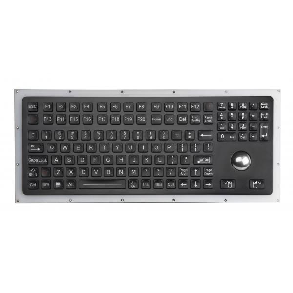 Quality 116 Keys Black Ruggedized Keyboard With Trackball And Numeric Keypad for sale