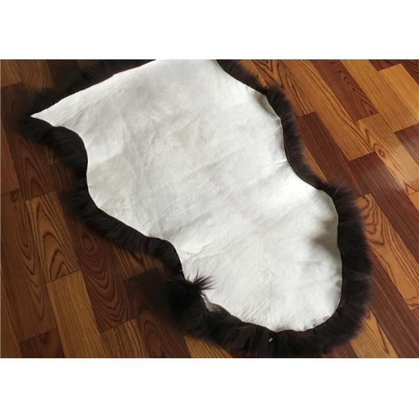 Quality Real Sheepskin Rug Australia Single Pelt Long Wool Black Sheepskin for sale