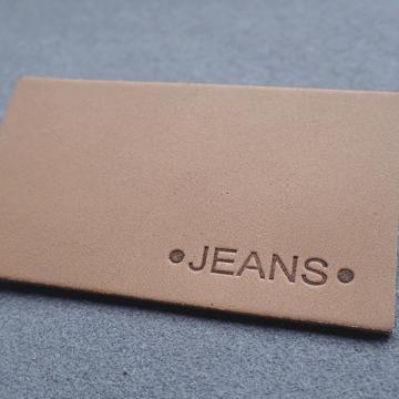 Quality Hot Stamping Straight Cut Embossed Leather Patches For Jeans for sale