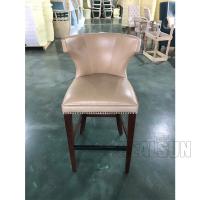 China Solid Wood Modern Leather Counter Stool Chairs High Bar With Wooden Back factory