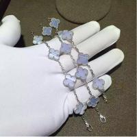 China Van Cleef & Arpels Alhambra bracelet 5 motifs 18K white gold diamond bracelet factory