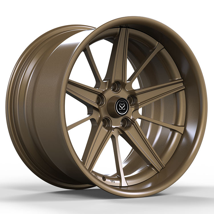 China Aluminum Alloy Car Forged Wheels For Sale Custom 2 Piece Wrangler Polished Bronze Rims factory