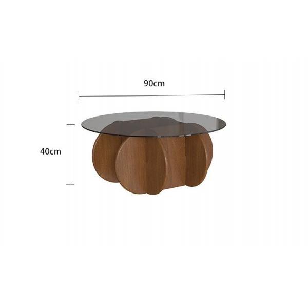 Quality Simple Light Luxury Solid Wood Acrylic Coffee Table Living Room Round Tea Table for sale