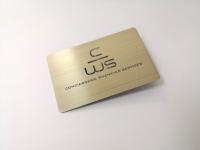China SS Silver Brushed Metal Business Cards Hollow Out Logo 85x54x0.3mm factory