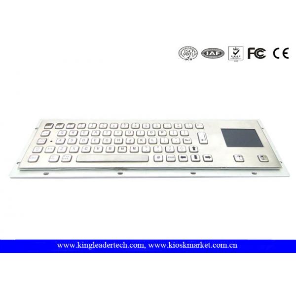 Quality Brushed Stainless Steel Industrial Keyboard With Touchpad IP65 With 64 Keys for sale