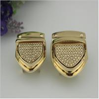China New design two style size gold diamond decoration press push button locks for handbags for sale