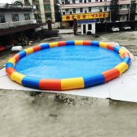 China Round 10m Diameter Plato Portable Water Pool Logo Printing for sale
