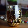 China 13oz Customized Borosilicate Double Wall Tumbler Drinking Glasses With Colorful Glitter Inside factory