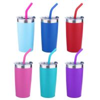 China 20 OZ Personalized Custom Metal Tumbler Cup , Stainless Steel Glitter Tumbler With Lid And Straw factory