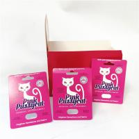 China Display custom printing paper cards tear notch line boxes Pink Pussycat card box factory