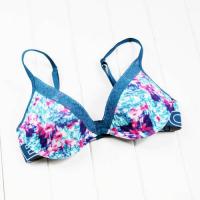 China Polyester+Cotton Printed Womens Underwear Bras Breathable And Simple 32A-40D Full Cup Bras factory