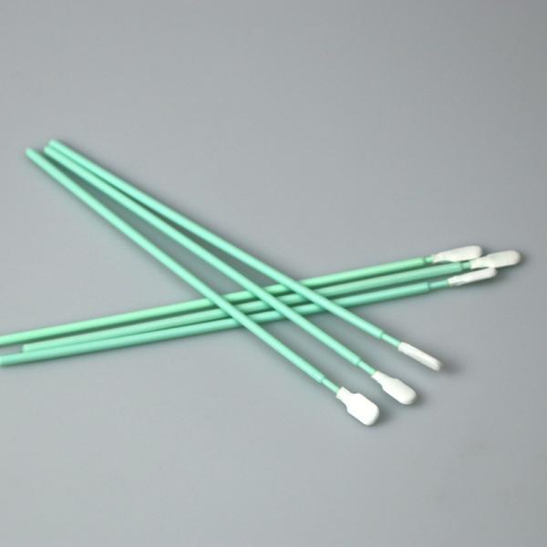 Quality Long Handle 6.6 Inch PP Green Stick Polyester Tipped Swab Electronics Clean for sale