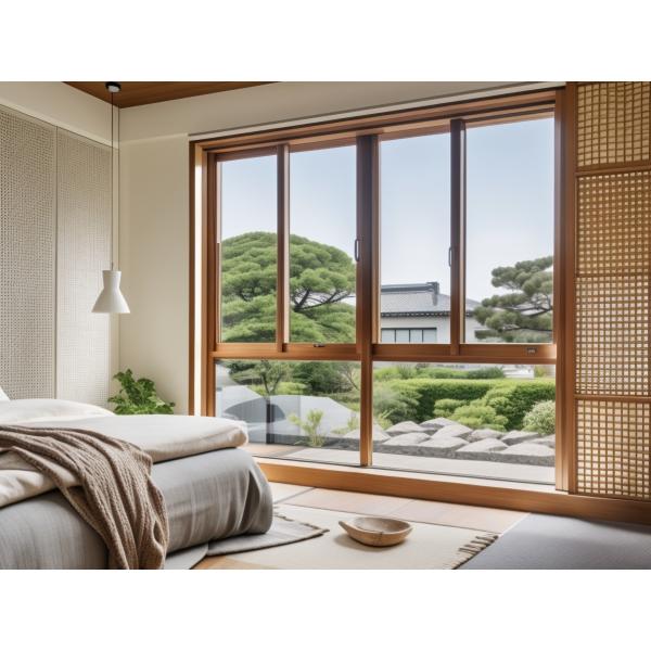 Quality Modern Residential Aluminium Sliding Windows Waterproof Woodgrain Finish for sale