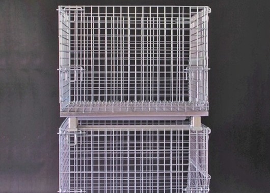 China Rigid Foldable Wire Mesh Container Collapsible Steel Metal Basket For Storage factory