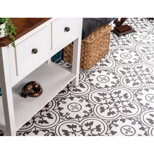 Quality SGS 20x20cm White Gloss Ceramic Floor Tiles , 8.5mm Porcelain Balcony Tiles for sale