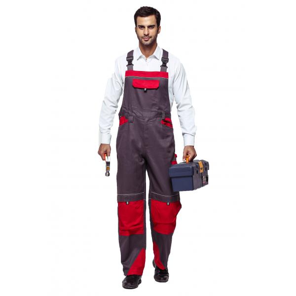 Quality 2 Tone Contrast Bib & Brace Workwear Protective Haif Overall With Reflective Piping for sale