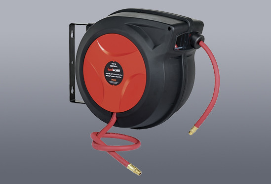 Quality Spring Driven 3/8" 15M Air And Water Hose Reel impact resistant sturcture for sale