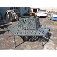 China Black Wrought Iron Round Metal Tree Seat Cast Iron Patio Bench Painting Finishing factory