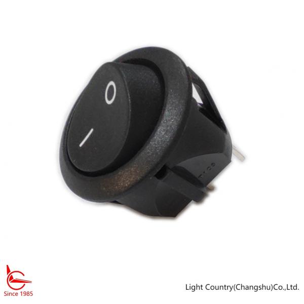 Quality Light Country SPST Round Rocker Switch, Φ 23mm, ON-OFF, Black, Two terminals. for sale