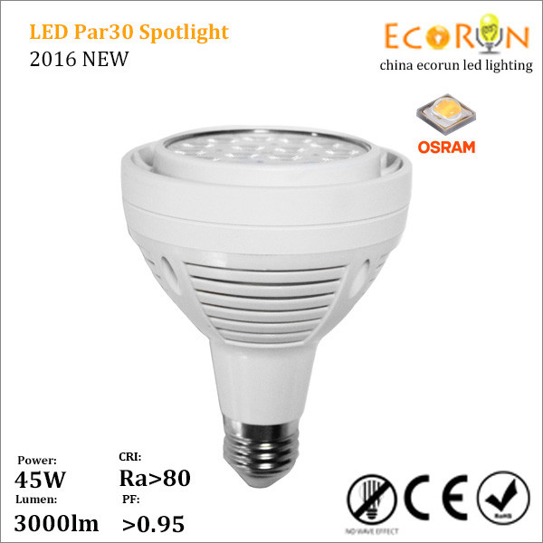 China 70w metal halid lamp replaced ra80 osram led par30 45w spotlight warm white factory