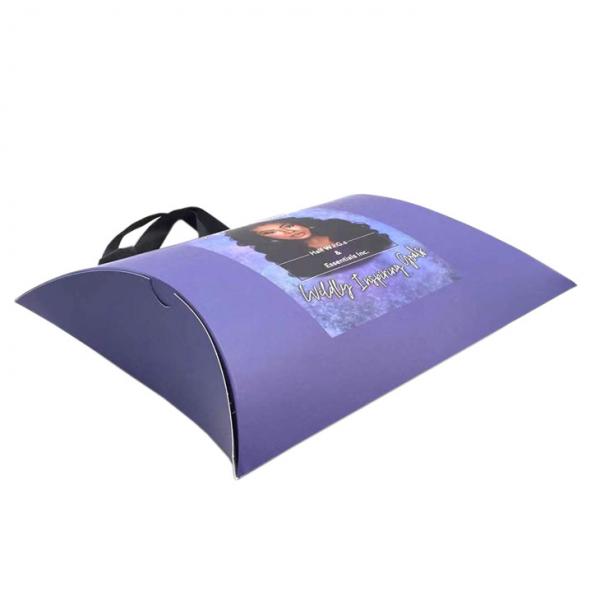 Quality Custom Logo Wave Hair Gift Box Pillow Packaging Boxes With Handle for sale