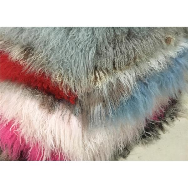 Quality Home Genuine Mongolian Lamb Rug (2' x 4')  Fur Throw Natural Fur Accent for Chair for sale