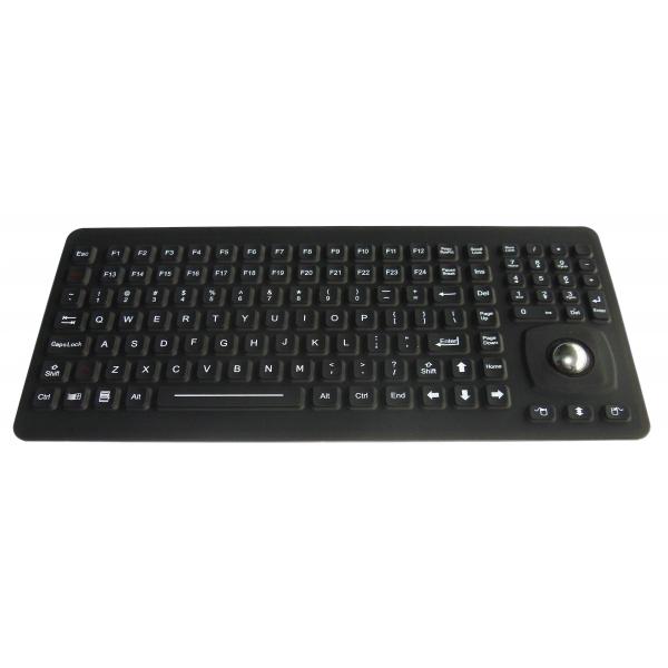 Quality Ruggedized Silicone Rubber Keyboard With Optical Trackball Panel Mount for sale