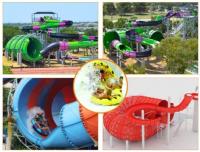 China Water Play Equipment Tornado Slide Fiberglass Water Slides with 18m Height Tower for Water Park factory