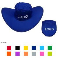 China Polyester folding cowboy hat with same color pouch, foldable beach hats factory