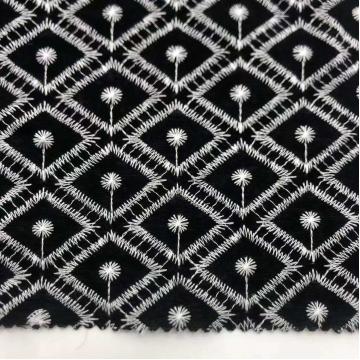 Quality Printed Cotton Linen Embroidery Fabric Material M04-LK027 for sale