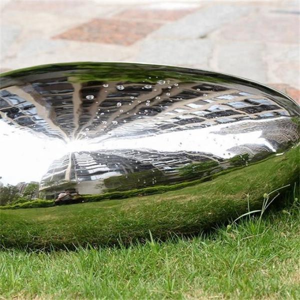 Quality Garden High Polish Pebble Shape Stainless Steel Sculpture For Lawned for sale