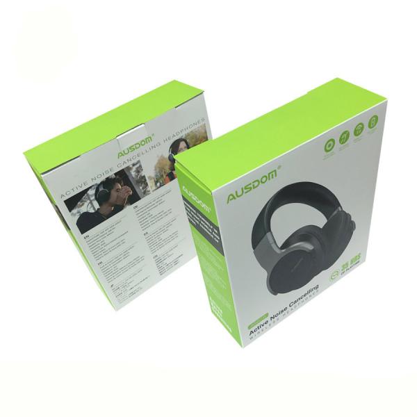 Quality Printed E-Flute Self Locking White Corrugated Cardboard Boxes Headphone Package for sale