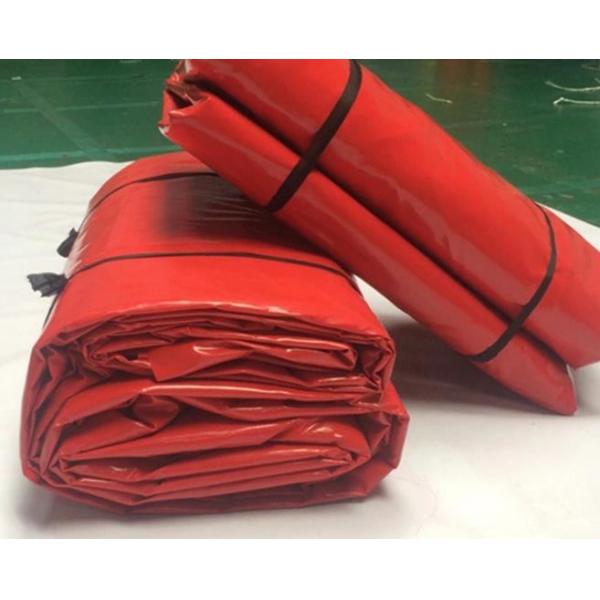 Quality Red PVC Coated Polyester Tarpaulin Tear Resistant 650gsm 1000d*1000d 20*20 for sale
