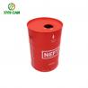 China Alcohol Tin Can Eco-Friendly Matted Red Color Drum Shape For Vodka factory