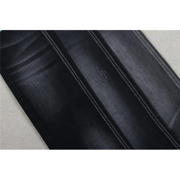 Quality 9.5oz Eco Comfort Firm Recycled Poly Stretch Denim Material Black Denim Fabric for sale