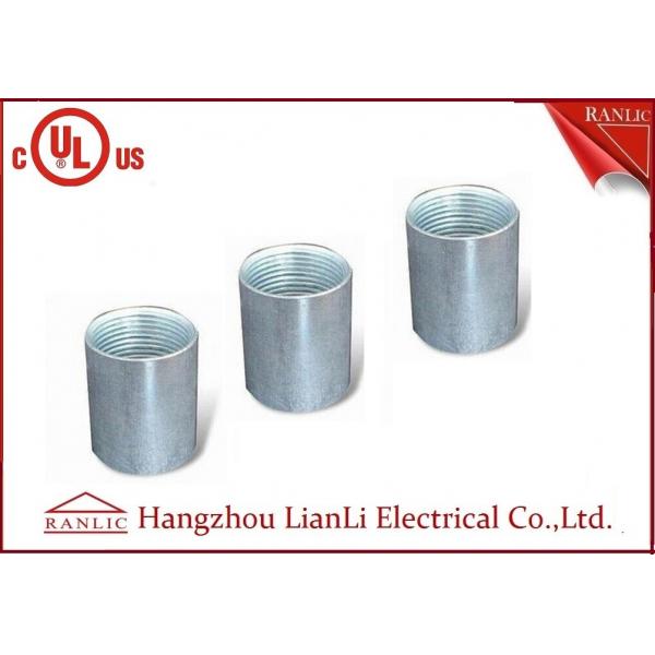 Quality Zinc Plated Electrical Rigid Conduit Fittings Coupling Socket , Electro Galvanized Inside Thread for sale