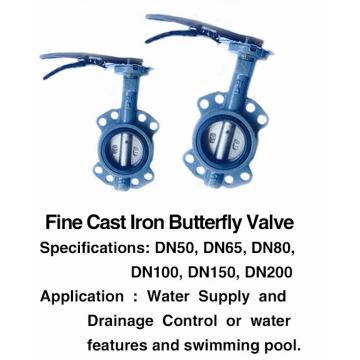 Quality Pool Fountain Accessories Manual DN25 1 Inch Cast Iron Butterfly Valve for sale