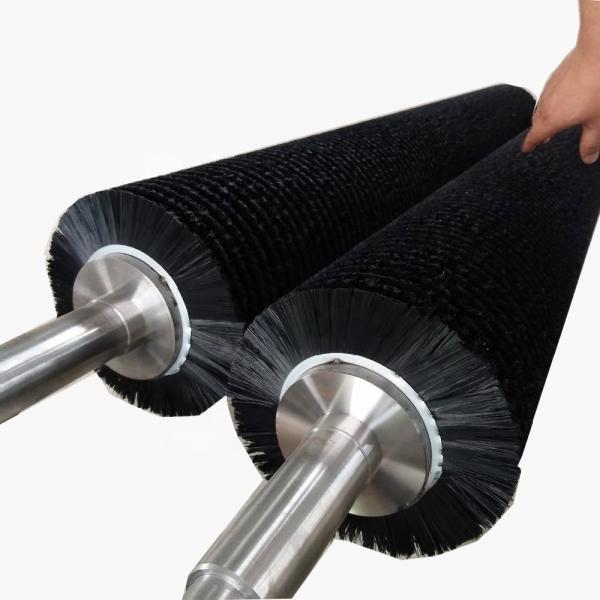 Quality Black Nylon Industrial Cylindrical Brush Roller For Cleaning for sale