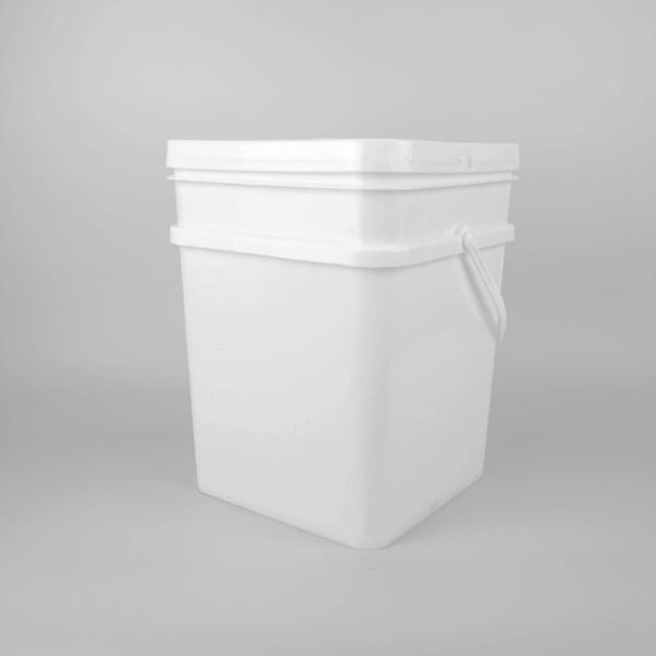 Quality 18L PP PE Square Plastic Bucket White With Good Sealing Lid for sale