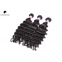 China Free Shedding 6A Remy Hair Weave , Natural Black Deep Wave Hair Extension factory